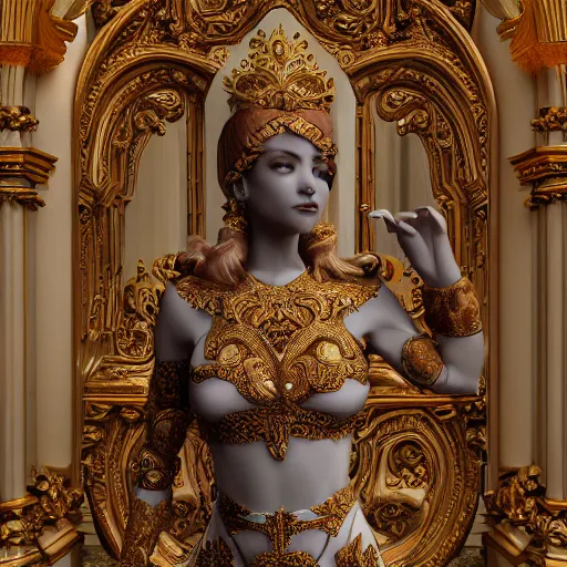 Prompt: godly princess, ornate and intricate, hyper detailed, octane render, 4 k
