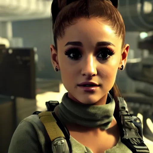 Image similar to Ariana Grande in Call of Duty, 4k