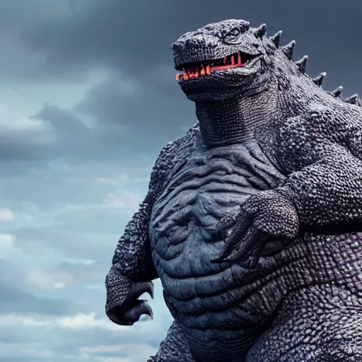 Prompt: a blob having the form of Godzilla, octane render, 3D