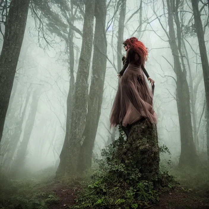 Image similar to a harpy in a foggy forest, by Omar Z. Robles, CANON Eos C300, ƒ1.8, 35mm, 8K, medium-format print