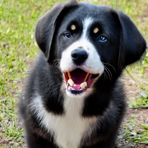 Prompt: vicious dog growling at camera