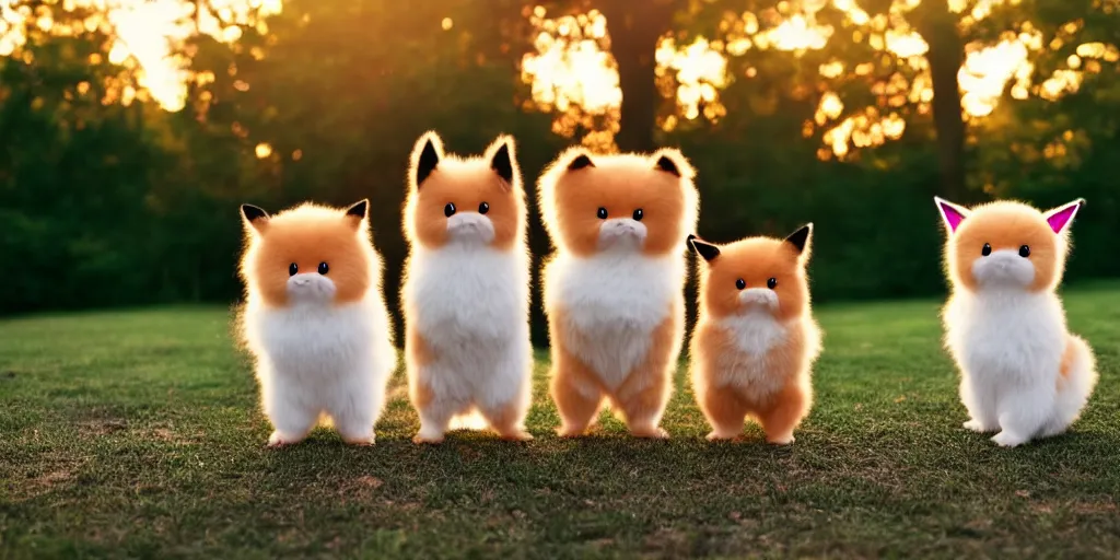 Image similar to real life pokemons photo cute chuncky adorable fluffy ultra realistic golden hour sharp focus