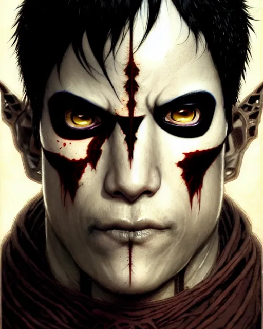 Image similar to zuko from avatar the last airbender, character portrait, portrait, close up, concept art, intricate details, highly detailed by greg rutkowski, michael whelan and gustave dore