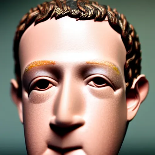 Prompt: close up portrait of mark zuckerberg, but has patches of lizard skin, 8 k, bokeh