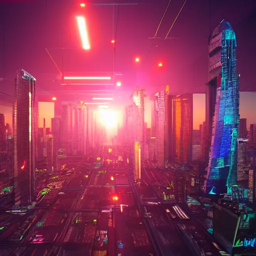 Prompt: 3D render of Manila City 2045, Cyberpunk, Neon