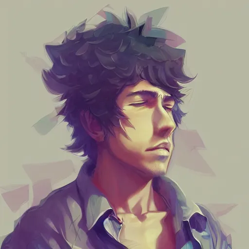 Image similar to anime portrait of bob dylan as a muscular anime boy by stanley artgerm lau, wlop, rossdraws, james jean, andrei riabovitchev, marc simonetti, and sakimichan, trending on artstation