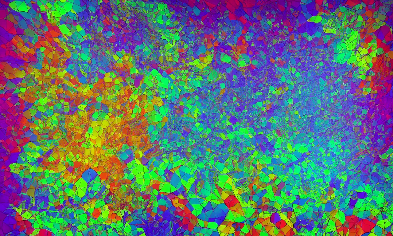 Image similar to reflexion cyberpunk voronoi engine laboratory 3 d volume kaleidoscope digital stylized concept substance liquid, by carl warner and jim woodring, trending on artstation : 1. 5, sweet joy harmony color scheme depth fog overlay multiply photoshop layer