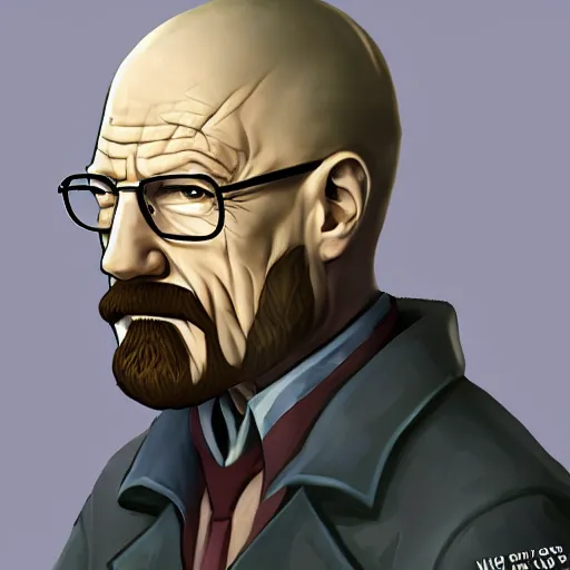 Image similar to Walter White as league of legends character splash art