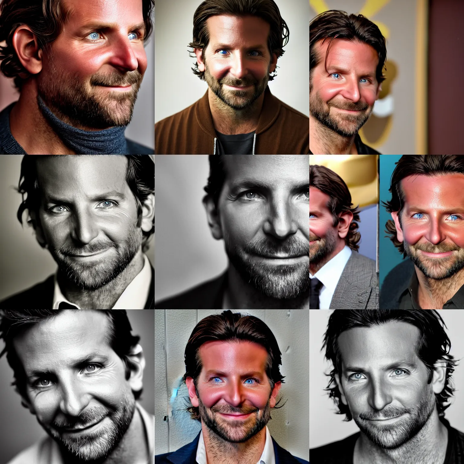 Prompt: bradley cooper, 8 k, award winning photograph, portrait, detailed face