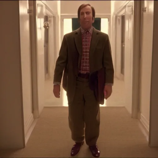 Image similar to A still of Saul Goodman in The Shining