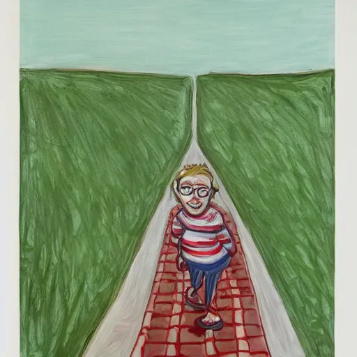 Prompt: Where's Waldo, in the style of Alice Neel painting