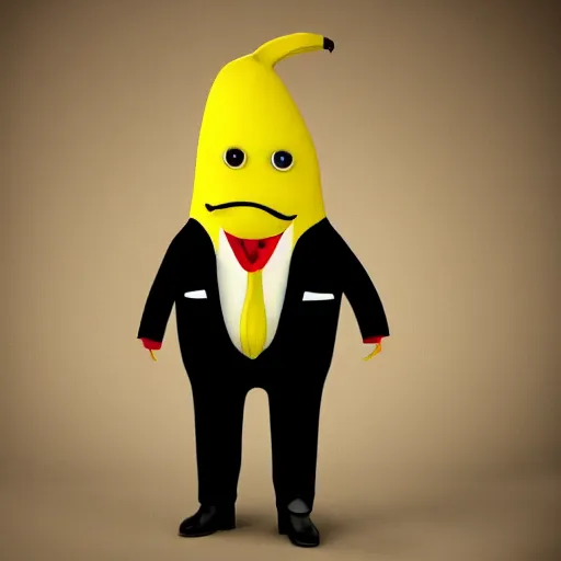 Image similar to Anthropomorphic banana in a suit