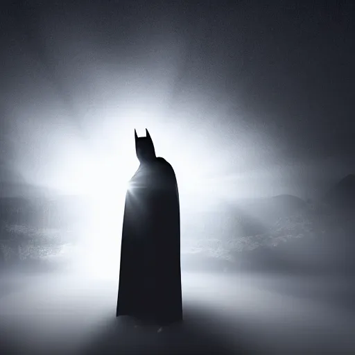 Prompt: the real vampire batman, cinematic lighting, god rays through fog, cape, cave, mood scary, film quality,