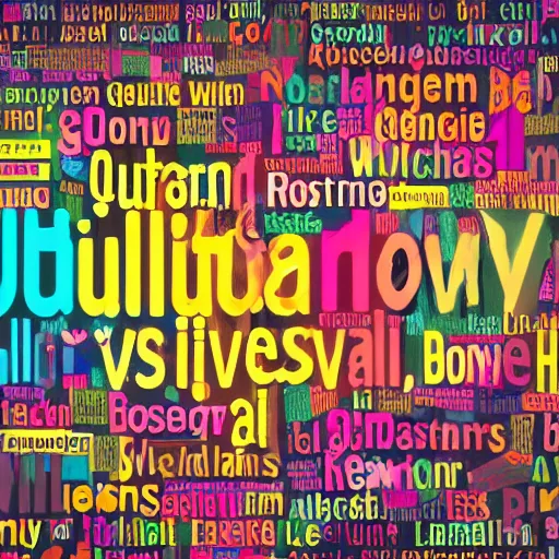 Prompt: multicolored, multicultural people talking to each other in a word cloud, surrealism, octane, cinematic