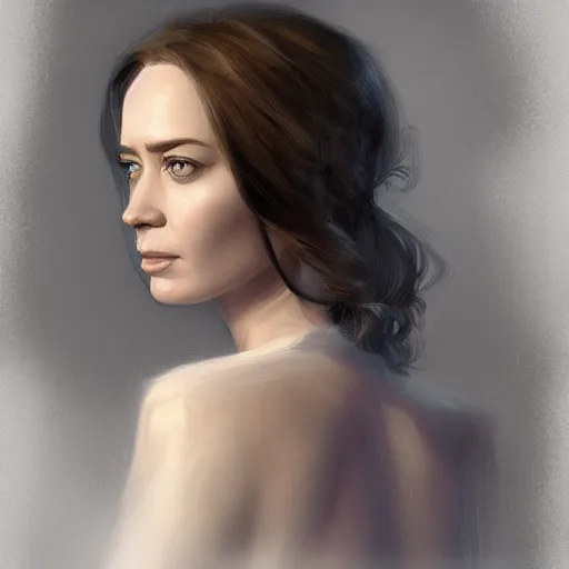 Prompt: portrait of emily blunt by charlie bowater