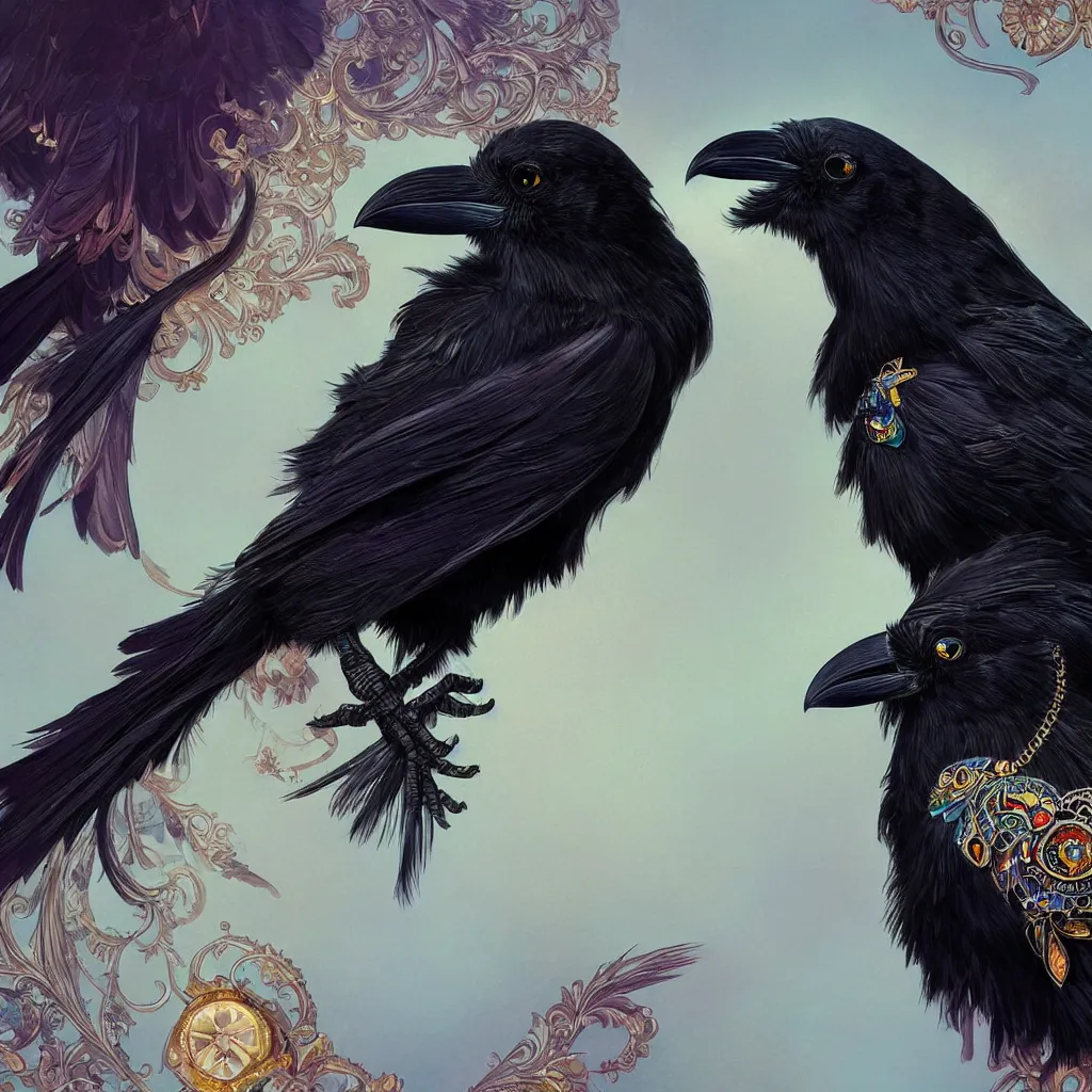 Raven - Black and Iridescent Face Jewels