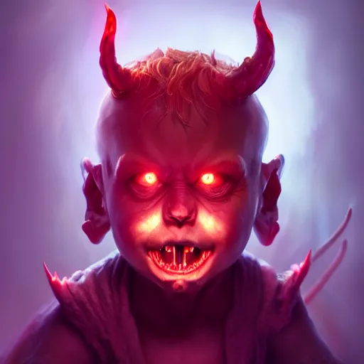 Prompt: chaotic evil demon baby, huggy wuggy from poppy playtime video game, fullbody, ultra high detailed, glowing lights, oil painting, greg rutkowski, charlie bowater, beeple, unreal 5, daz, hyperrealistic, octane render, rpg portrait, dynamic lighting, fantasy art, beautiful face