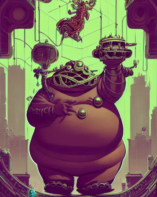 Prompt: a fat slimy anthropomorphic toad king wearing ornate cyberpunk armor, smooth, intricate, elegant, digital painting, artstation, steam, grungy steel, concept art, sharp focus, octane render, illustration, art by josan gonzalez,