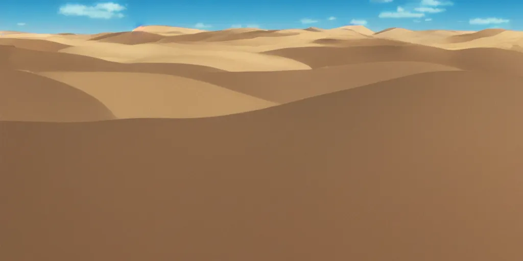 Image similar to sand dunes, no people, by makoto shinkai