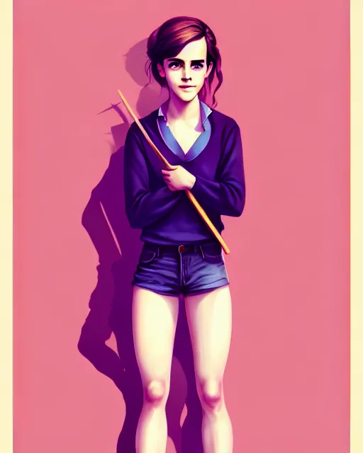 Prompt: beautiful full body Emma Watson realistic portrait, symmetrical, goofy smiling illustration by lois van baarle and loish and ross tran and rossdraws and sam yang and samdoesarts and artgerm, digital art, highly detailed, intricate, sharp focus, Trending on Artstation HQ, deviantart