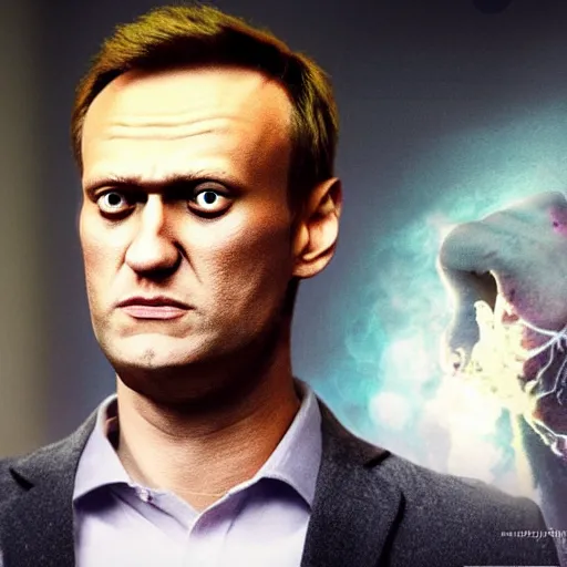 Image similar to navalny became bloody ugly lovecraftian degenerate abomination, photo - realistic, color image, 2 k, highly detailed, bodyhorror, occult art