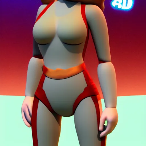 Image similar to leela from futurama, 3 d render