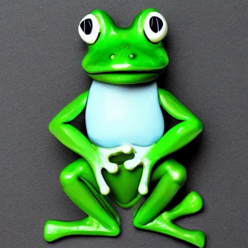 Prompt: cute green frog wearing a suit