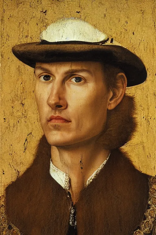 Image similar to renaissance 1 6 0 0 portrait of tom cruise, oil painting by jan van eyck, northern renaissance art, oil on canvas, wet - on - wet technique, realistic, expressive emotions, intricate textures, illusionistic detail