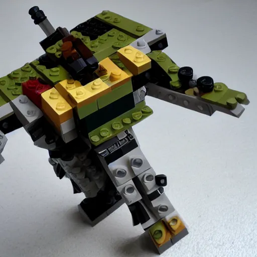 Image similar to mechwarrior timberwolf made of lego