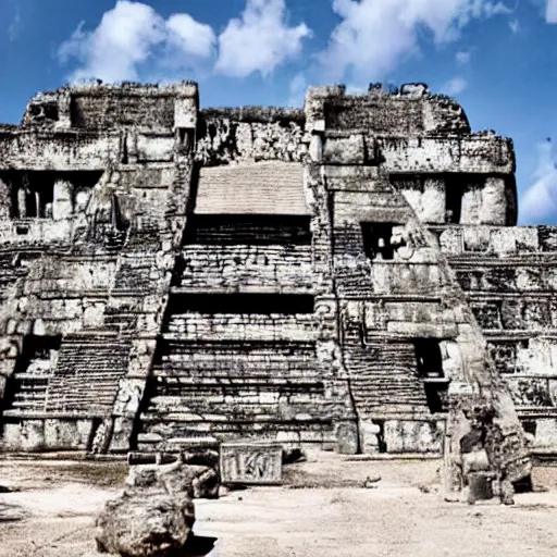 Image similar to Cyberpunk Mayan ruins