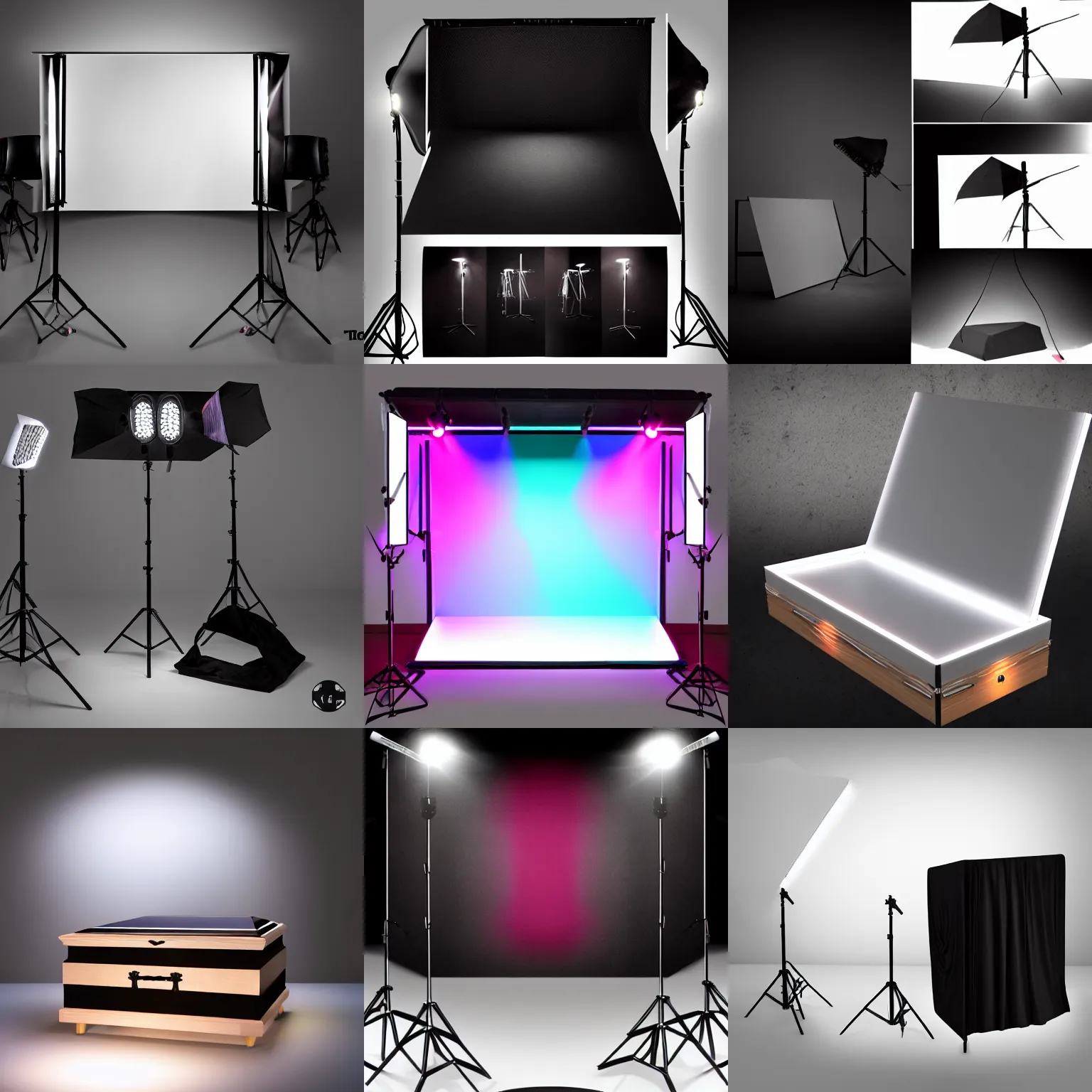 Prompt: coffin rgb, product showcase, studio lighting