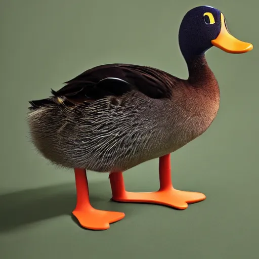 Image similar to a duck wearing a labcoat