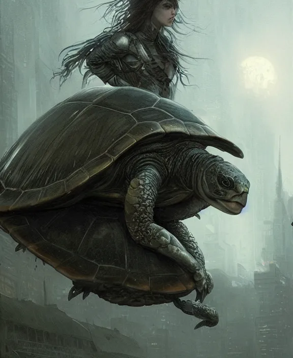 Prompt: city on a turtle. dark atmosphere. art by greg rutkowski and luis royo. highly detailed 8 k. intricate. lifelike. soft light. nikon d 8 5 0.