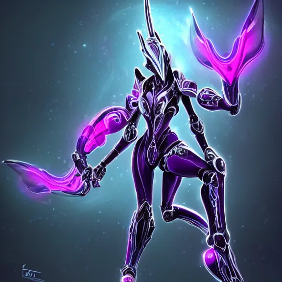 Prompt: highly detailed exquisite fanart, of a beautiful female warframe, but as an anthropomorphic robot dragon with glowing purple eyes, shiny silver armor with fuchsia accents, engraved, elegant pose, close-up shot, full body shot, epic cinematic shot, sharp claws for hands, professional digital art, high end digital art, singular, realistic, DeviantArt, artstation, Furaffinity, 8k HD render