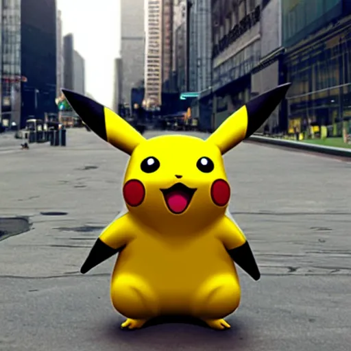 Prompt: pikachu in a city, ultra realistic