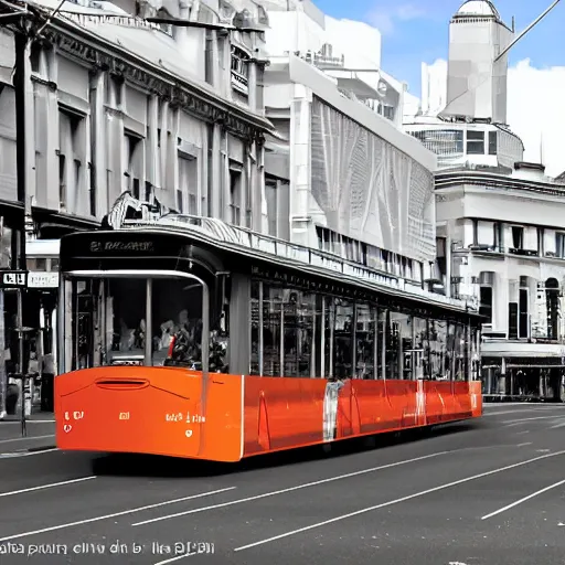 Prompt: auckland city queen street, kiwiana digital art