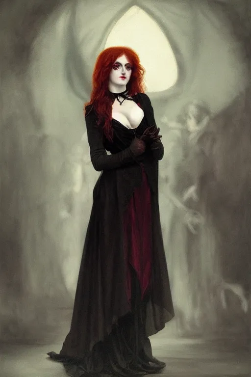Image similar to victorian vampire, painting by rossetti, detailed art, artstation