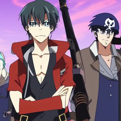 Prompt: anime about modern pirates