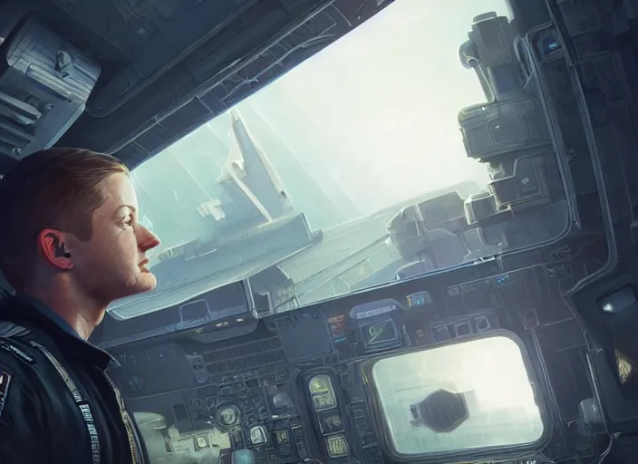 Prompt: highly detailed portrait of ben mckenzie in a space shuttle, in detroit : become human, stephen bliss, unreal engine, fantasy art by greg rutkowski, loish, rhads, ferdinand knab, makoto shinkai and lois van baarle, ilya kuvshinov, rossdraws, tom bagshaw, global illumination, radiant light, detailed and intricate environment