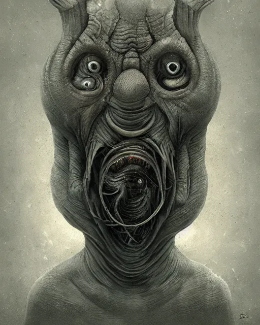 Image similar to a painting of a strange creature by anton semenov