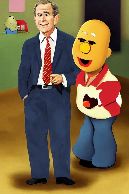 Prompt: george bush as mister potato head