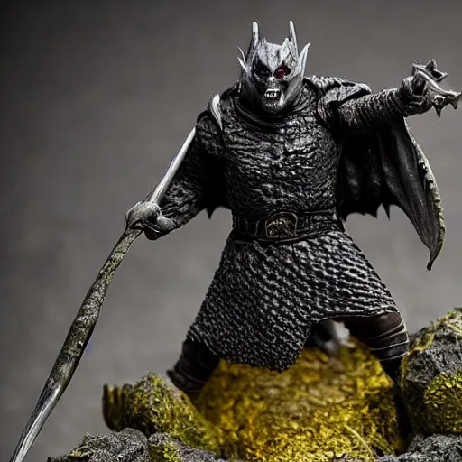 Prompt: 80mm resin figurine of gothmog fromlord of the rings return of the king (2003), scary, tilt shift, award winning, highly textured, very detailed!, dramatic