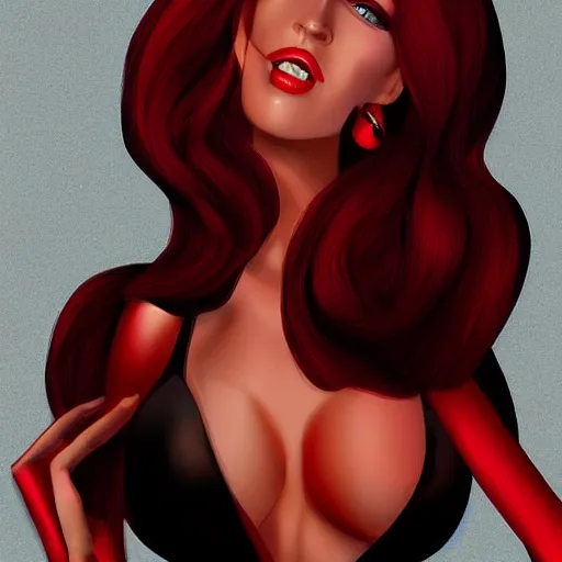 Image similar to Megan Fox as Jessica Rabbit, artstation