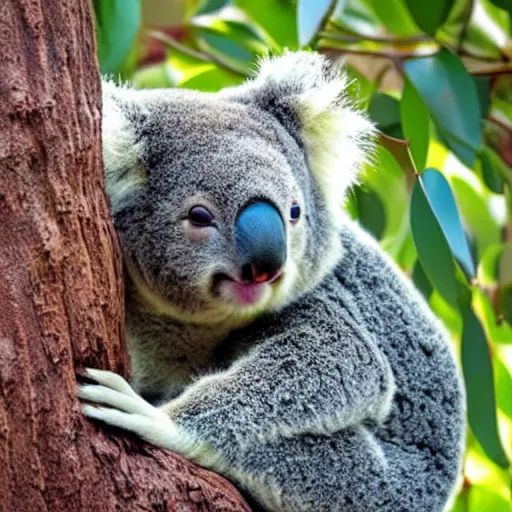 Image similar to sleeping koala in a eucalyptus tree