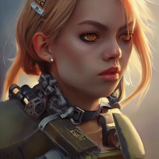 Prompt: lalisa gray as tank girl, fantasy, portrait, highly detailed, waist up, low camera angle, digital painting, trending on artstation, concept art, sharp focus, illustration, art by artgerm and greg rutkowski and magali villeneuve