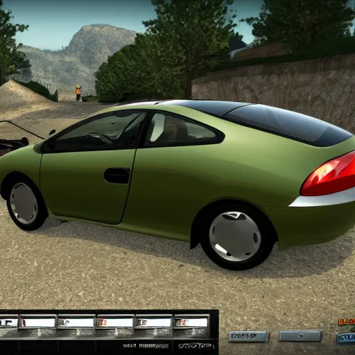 Prompt: 2003 Honda Insight in World of Tanks screenshot