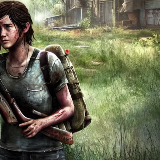 Prompt: ellen paige as ellie in the last of us