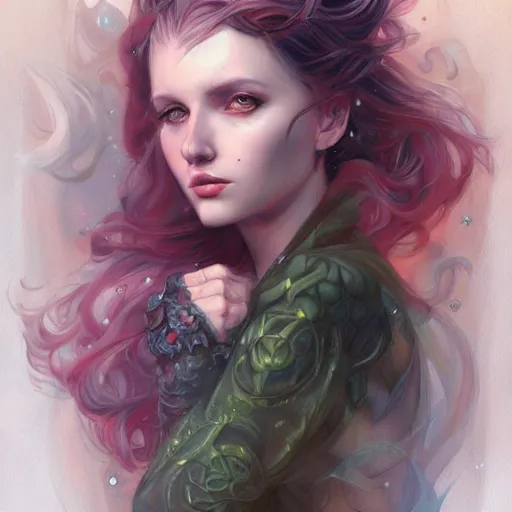 Image similar to a portrait in the style of anna dittmann and donato giancola.