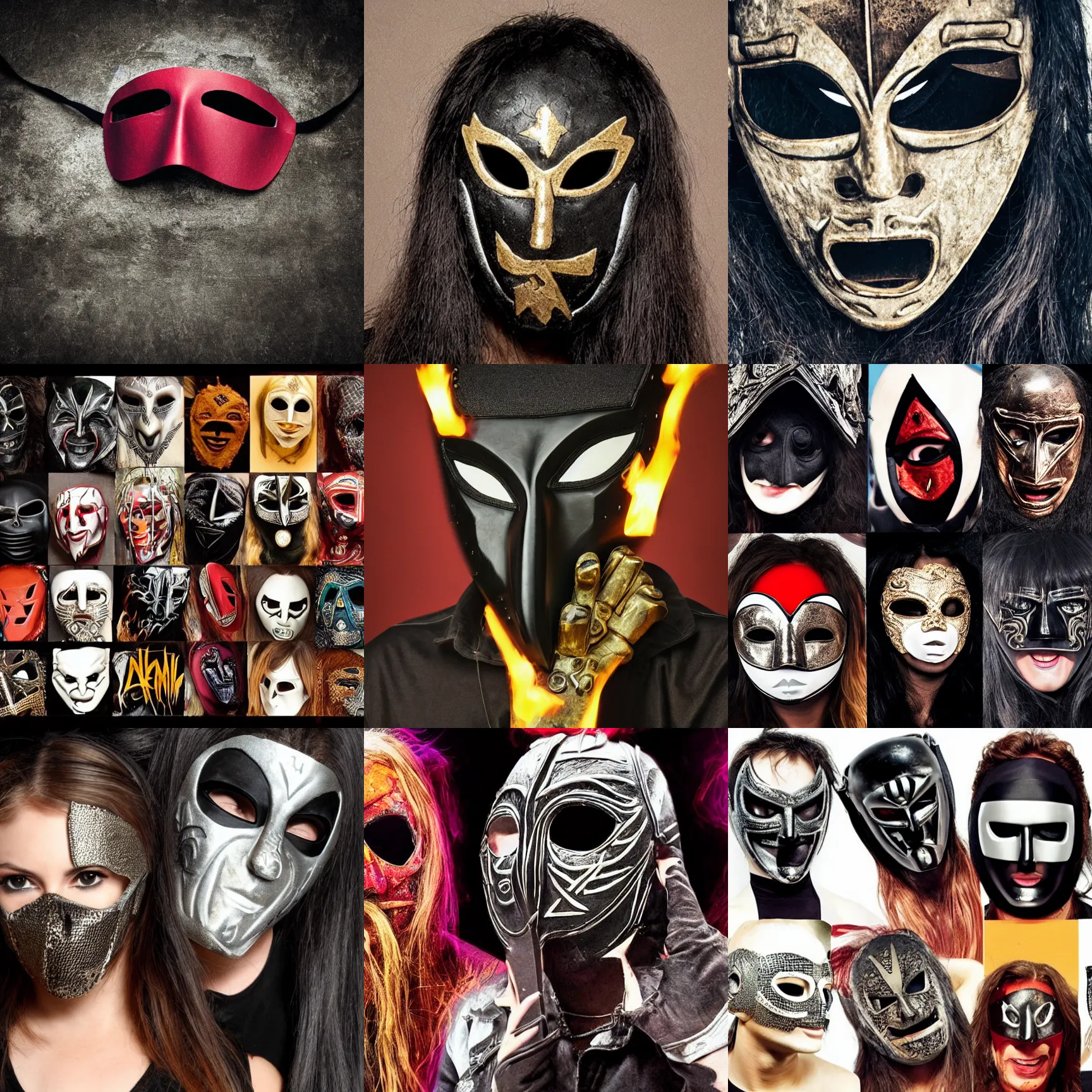 Prompt: rock. metal, mask