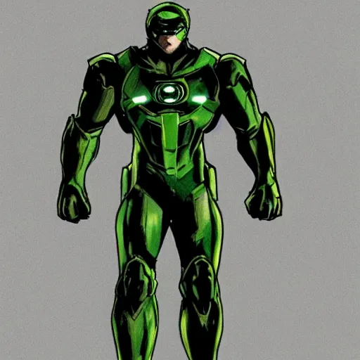 Prompt: concept art green lantern in halo movie